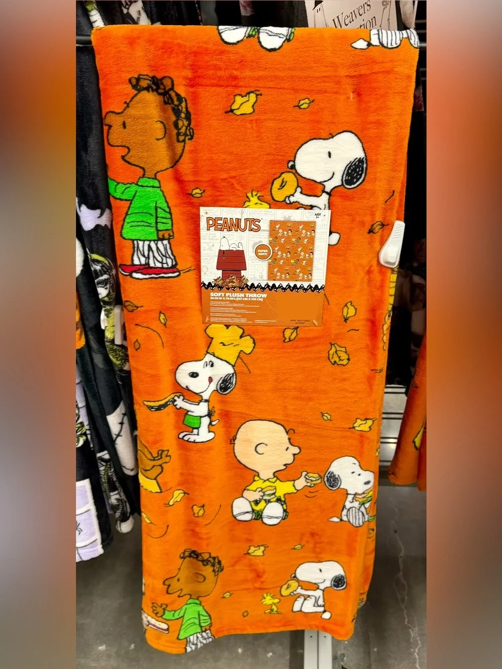 snoopy fall plush blanket throw